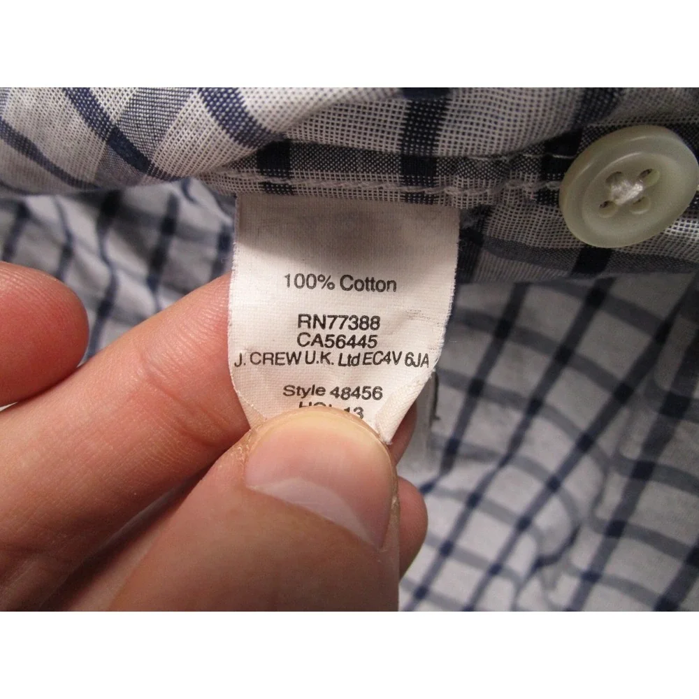J Crew Shirt Mens Medium‎ Gray Checked Slim Fit Button Down Preppy Long Sleeve